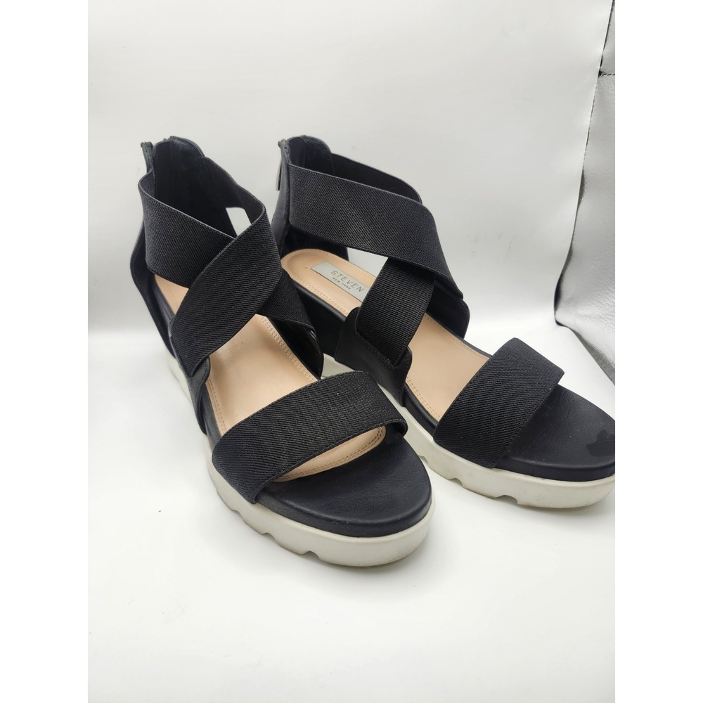 Steven New York by Steve Madden women's black leather & synthetic 9.5M